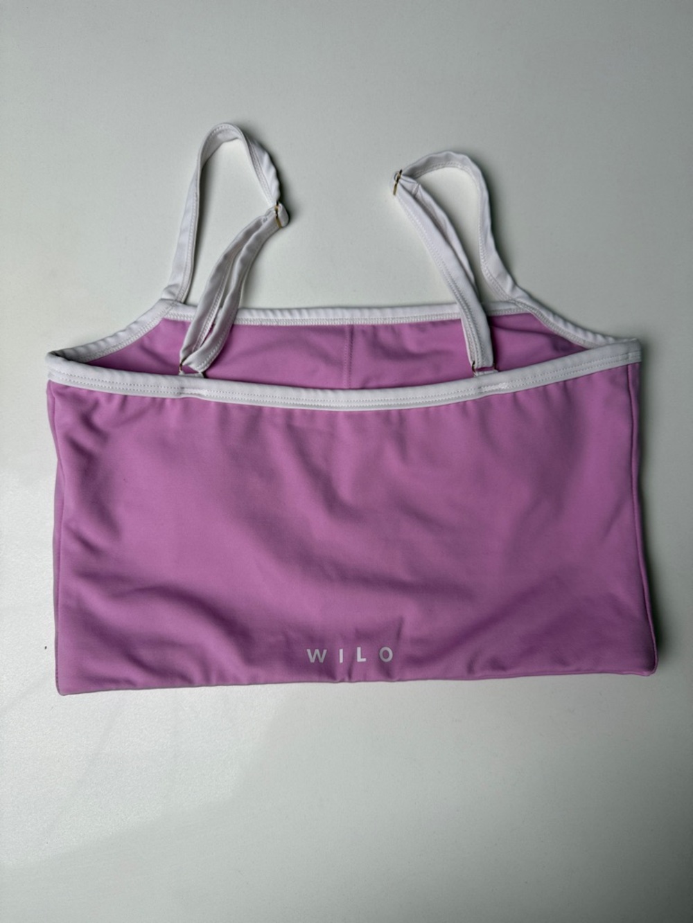 Cropped Pink Tank with White Trim